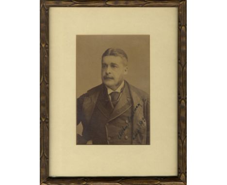  SULLIVAN ARTHUR: (1842-1900) English Composer. Vintage signed sepia cabinet photograph, the image depicting a monocled Sulli