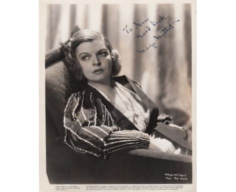 METHOT MAYO: (1904-1951) American Actress, wife of Humphrey Bogart. Scarce vintage signed and inscribed 8 x 10 photograph of 