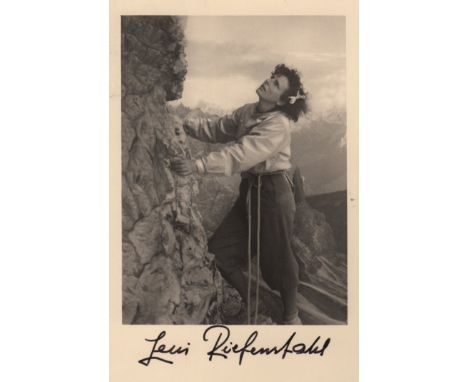 RIEFENSTAHL LENI: (1902-2003) German Film Director, best known for Triumph of the Will (1935), the Nazi propaganda film. Sign