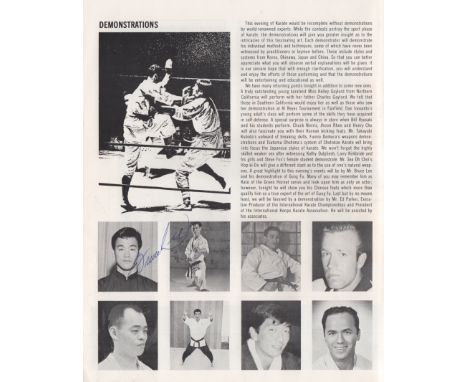  LEE BRUCE: (1940-1973) Hong Kong American Actor & Martial Artist. A printed 4to programme for the International Karate Champ