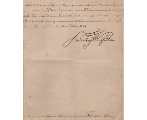FREDERICK WILLIAM IV: (1795-1861) King of Prussia 1840-61. L.S., Friedrich Wilhelm, (a good, bold example as King), one page,
