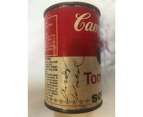  WARHOL ANDY: (1928-1987) American Pop Artist. An original vintage Campbell's Tomato Soup can, 4" in height and with a diamet