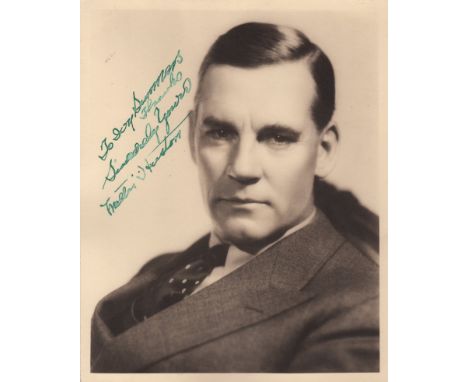 HUSTON WALTER: (1884-1950) Canadian-born American Actor, Academy Award winner. Vintage signed and inscribed sepia 8 x 10 phot