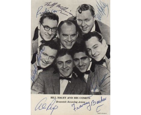 HALEY BILL: (1925-1981) American Rock 'n' Roll Musician. A good vintage signed postcard photograph by Bill Haley and all six 