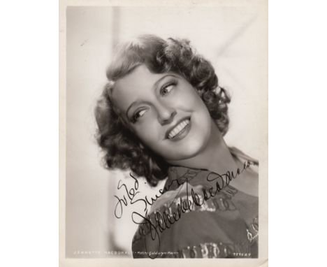  MACDONALD JEANETTE: (1903-1965) American Singer & Actress. A superb vintage signed and inscribed 8 x 10 photograph, the orig