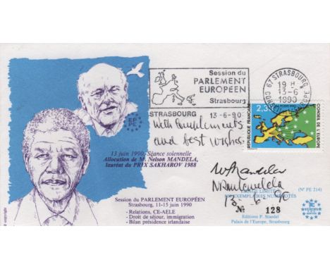 MANDELA NELSON: (1918-2013) President of South Africa 1994-99. Nobel Peace Prize winner, 1993. Signed Commemorative Cover fea