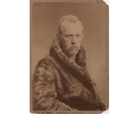 NANSEN FRIDTJOF: (1861-1930) Norwegian Explorer, Nobel Peace Prize winner 1922. Vintage signed sepia cabinet photograph, the 