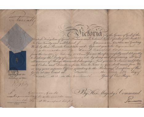 VICTORIA: (1819-1901) Queen of the United Kingdom of Great Britain and Ireland 1837-1901. D.S., Victoria R I, as Queen, at th