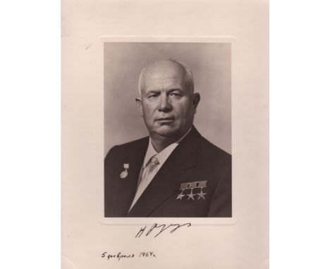 KHRUSHCHEV NIKITA: (1894-1971) Premier of the Soviet Union 1958-64 &amp; First Secretary of the Communist Party of the Soviet