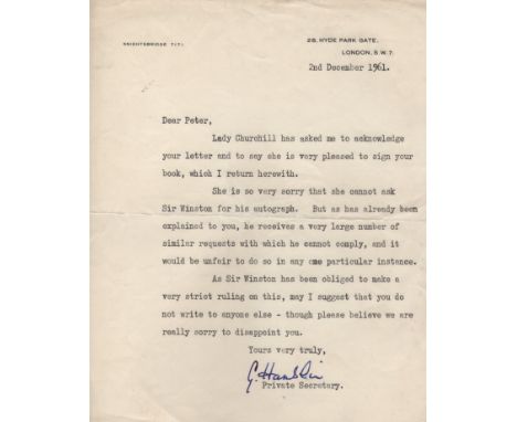 [CHURCHILL WINSTON S.]: (1874-1965) British Prime Minister 1940-45, 1951-55. Nobel Prize winner for Literature, 1953. Two T.L