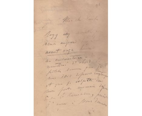 FRANCK CESAR: (1822-1890) Belgian Composer and Pianist. A.L.S., Cesar Franck, two pages, 8vo, n.p., n.d., to 'Mon cher Lucil'