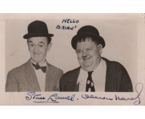 LAUREL &amp; HARDY: LAUREL STAN (1890-1965) &amp; HARDY OLIVER (1892-1957) English and American Film Comedians. Vintage signe
