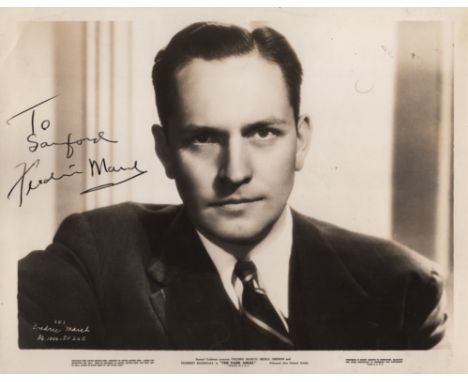 MARCH FREDRIC: (1897-1975) American Actor, Academy Award winner. A good vintage signed and inscribed sepia 10 x 8 photograph 