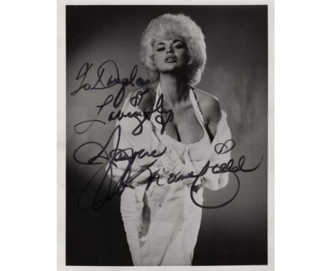  MANSFIELD JAYNE: (1933-1967) American Actress and Sex Symbol. Vintage signed and inscribed 8 x 10 photograph of Mansfield st