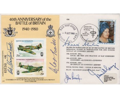BATTLE OF BRITAIN: A multiple signed First Day Cover commemorating the 40th Anniversary of the Battle of Britain 1940-1980, i