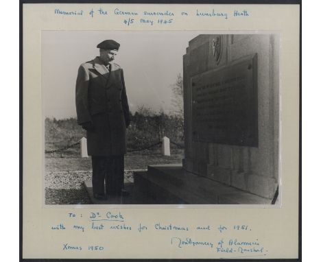 MONTGOMERY B. L.: (1887-1976) British Field Marshal of World War II. A good vintage signed and inscribed 10.5 x 10 photograph