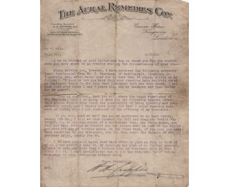 CRIPPEN DR. HAWLEY HARVEY: (1862-1910) American Homeopathic Physician, hanged for the murder of his wife. Crippen was the fir