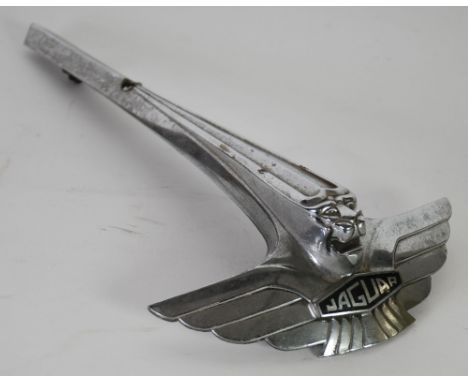 JAGUAR MARK VII BONNET EMBLEM in chrome and black enamel, 11" (28cm) long
