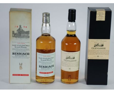 BENRIACH 70cl BOTTLE OF SINGLE PURE HIGHLAND MALT SCOTCH WHISKY aged 10 years, 43% vol., with sealed cork top, in carton and 