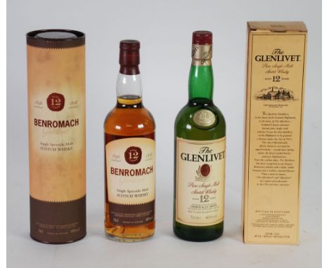 GORDON & MACPHAIL 70cl BOTTLE BENROMACH-GLENLIVET SINGLE SPEYSIDE MALT SCOTCH WHISKY aged 12 years, 40% vol., with sealed cor