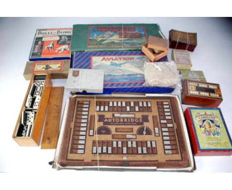 H.P GIBSONS & SONS TWO CIRCA 1930 WAR RELATED BOARD GAMES "AVIATION  AND TRI TACTICS"  each boxed with folding board and stan