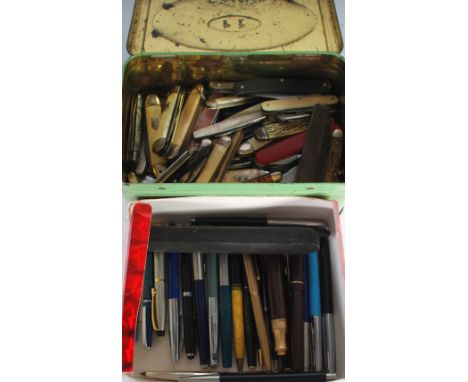 OSMIROID RED CASED FOUNTAIN PEN (a.f.), TOGETHER WITH LATER FOUNTAIN, BALL POINT, FIBRE TIP PENS AND PENCILS (23 in total),  