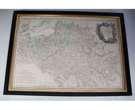 M RIZZI ZANTIONI AN 18TH CENTURY COPPER PLATE ENGRAVED MAP OF POLAND (DE LA POLOGNE) UNCOLOURED 12 3/4" X 18" (32.5 CM X 45.5