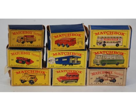 NINE BOXED MATCHED SERIES 1:75 DIE CAST COMMERCIAL VEHICLES AND BUSES to include 11, 16 (Scammell Mountaineer snow plough) 23