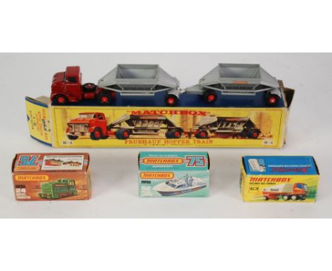 MATCHBOX MAJOR BOXED "FREEHAUF HOPPER TRAIN" No M4 almost mint, box with scuffed edges together with TWO MATCHBOX SUPERFAST B