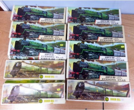 TEN AIRFIX 00 SCALE LIMITED PRODUCTION PLASTIC KITS OF STEAM LOCOMOTIVES AND TENDERS viz Evening Star x 7 and Biggin Hill x 3