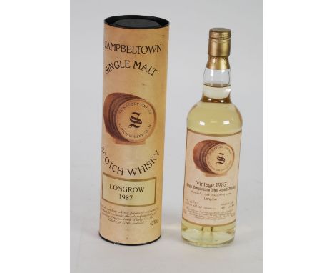 SIGNATORY 70cl LIMITED EDITION/RELEASE BOTTLE LONGROW VINTAGE 1987 SINGLE CAMPBELTOWN MALT SCOTCH WHISKY matured in oak casks