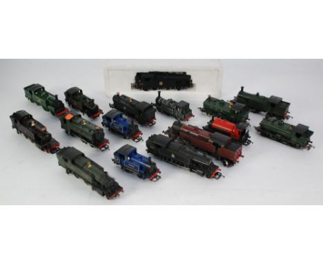 SIXTEEN VARIOUS UNBOXED 'OO' SCALE TANK LOCOMOTIVES VARIOUS MAKERS AND LIVERIES, fair to playworn condition 