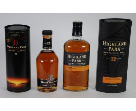 HIGHLAND PARK 70cl BOTTLE OF ORKNEY ISLANDS SINGLE MALT SCOTCH WHISKY aged 12 years, in mallet shape bottle with cork top, in
