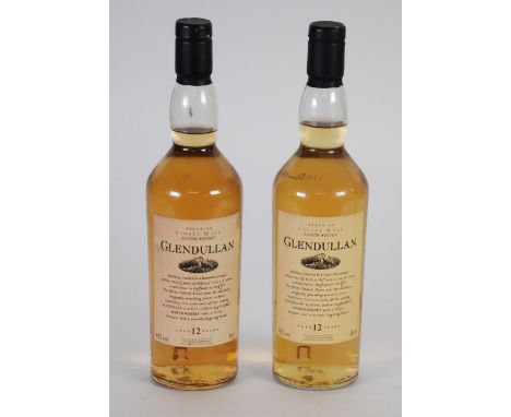 TWO 70cl BOTTLES GLENDULLAN (FLORA & FAUNA) SPEYSIDE SINGLE MALT SCOTCH WHISKY aged 12 years, 43% vol., with sealed cork tops