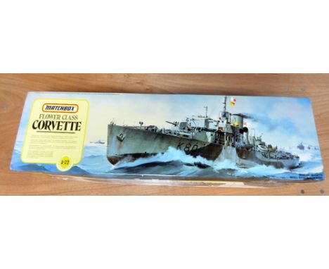 MATCHBOX 1:72 SCALE LARGE PLASTIC KIT FLOWER CLASS CORVETTE,                                                                 