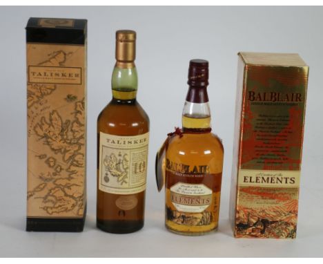 TALISKER ISLE OF SKYE 70cl BOTTLE SINGLE MALT SCOTCH WHISKY, 45.8% vol., with sealed cork top, in carton and INVERHOUSE 70cl 