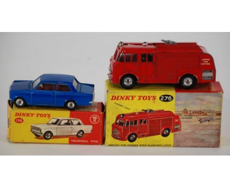 DINKY TOYS BOXED "AIRPORT FIRE TENDER WITH FLASHING LIGHT" No 276 some paint loss to leading edges, box good and DINKY TOYS M