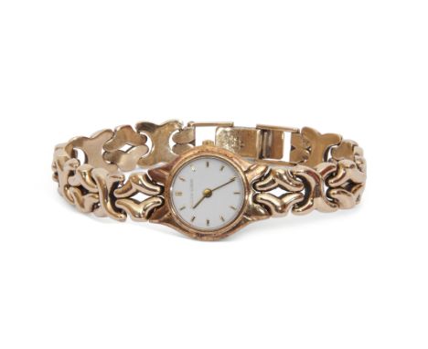 Last quarter of 20th century ladies Bueche Girod 9ct gold cased quartz movement wrist watch with gold hands and batons to a w