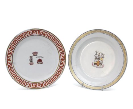 Early 19th century creamware side plate decorated with the arms of Forster of Barbados, wife of Rear Admiral Sir Edward Berry