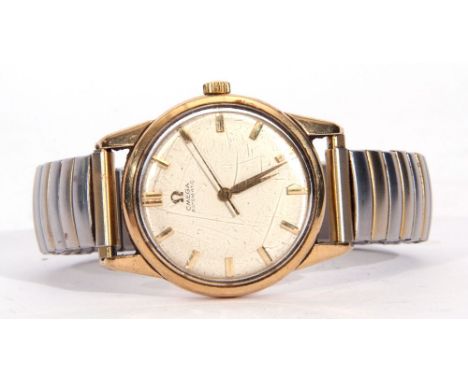 Gent's third quarter of 20th century 9ct gold cased Omega wrist watch with automatic movement, having gold hands, gold sweep 
