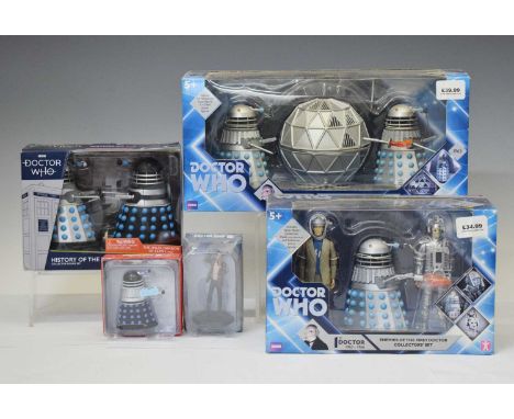 Three Character Toys Dr Who action figure Dalek sets; Enemies of the First Doctor Collectors' Set, The Chase Collectors' Set,