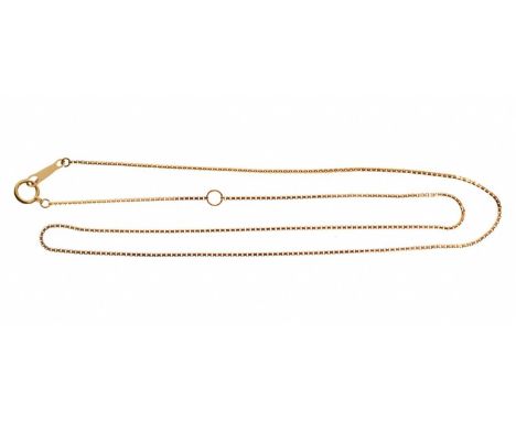 18ct gold box link chain, the clasp marked 'La Soma K18', 3g approx