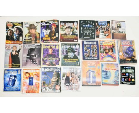 Large collection of Doctor Who related books and magazines to include Dr Who Year Book, The Making of the Television Series, 