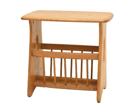 Ercol Windsor elm magazine rack, 55cm x 35cm x 50cm high