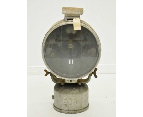 Large paraffin floodlight projector - 'Tilley floodlight projector, Made at Hendon, England, registration no. 762129', 66cm h