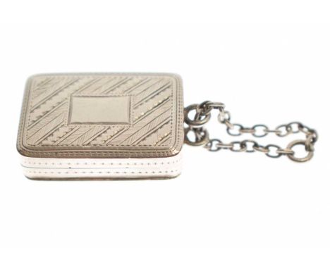 William IV silver vinaigrette the hinged lid with engraved decoration opening to reveal a gilt interior with floral scroll pi
