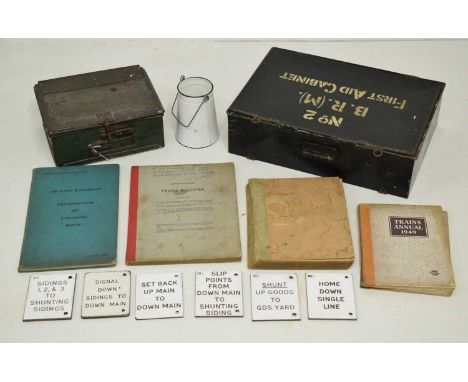 Railway Interest - British Railways No2. B.R. (M) First Aid Cabinet (vacant), 46cm x 31.5cm high, together with an early 20th