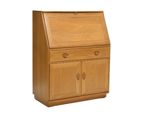 Ercol - Windsor fall-front bureau, the upper section with writing surface and various compartment, over single drawer and two