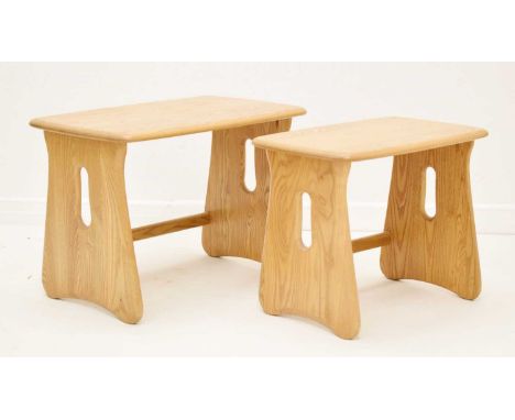 Ercol - Windsor nest of two tables, 63cm x 40cm x 44cm high and smaller (2)