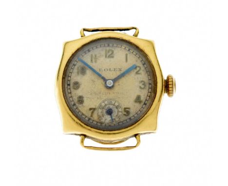 Rolex - Early 20th century lady's 18k gold cased 'Observatory Quality' watch head, the signed silvered dial with applied Arab
